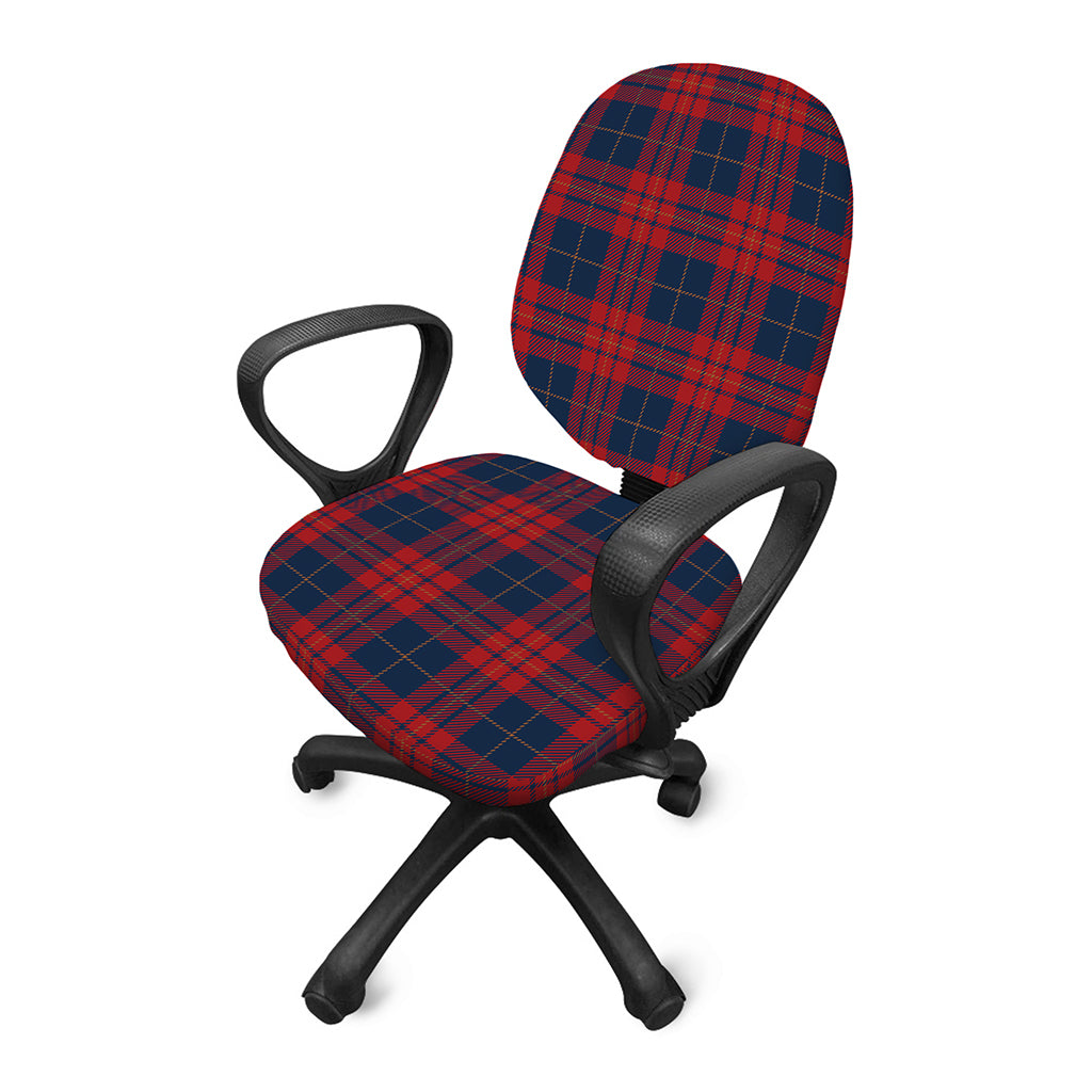 Blue And Red Tartan Pattern Print Office Chair Cover