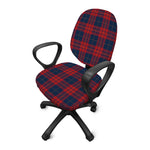 Blue And Red Tartan Pattern Print Office Chair Cover