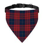 Blue And Red Tartan Pattern Print Over The Collar Dog Bandana