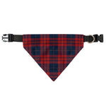 Blue And Red Tartan Pattern Print Over The Collar Dog Bandana