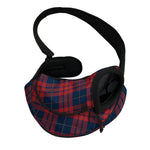 Blue And Red Tartan Pattern Print Pet Sling Carrier
