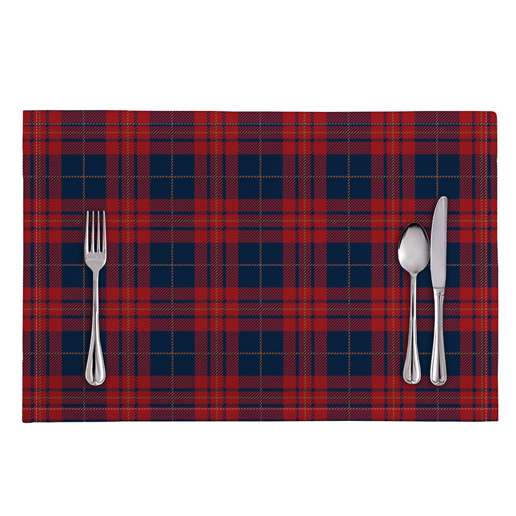 Blue And Red Tartan Pattern Print Placemat