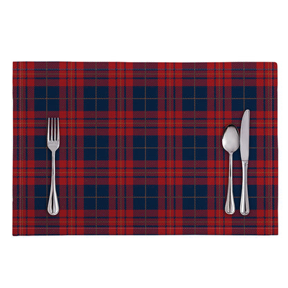 Blue And Red Tartan Pattern Print Placemat