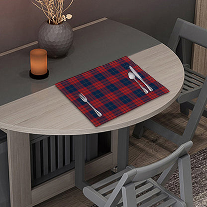 Blue And Red Tartan Pattern Print Placemat