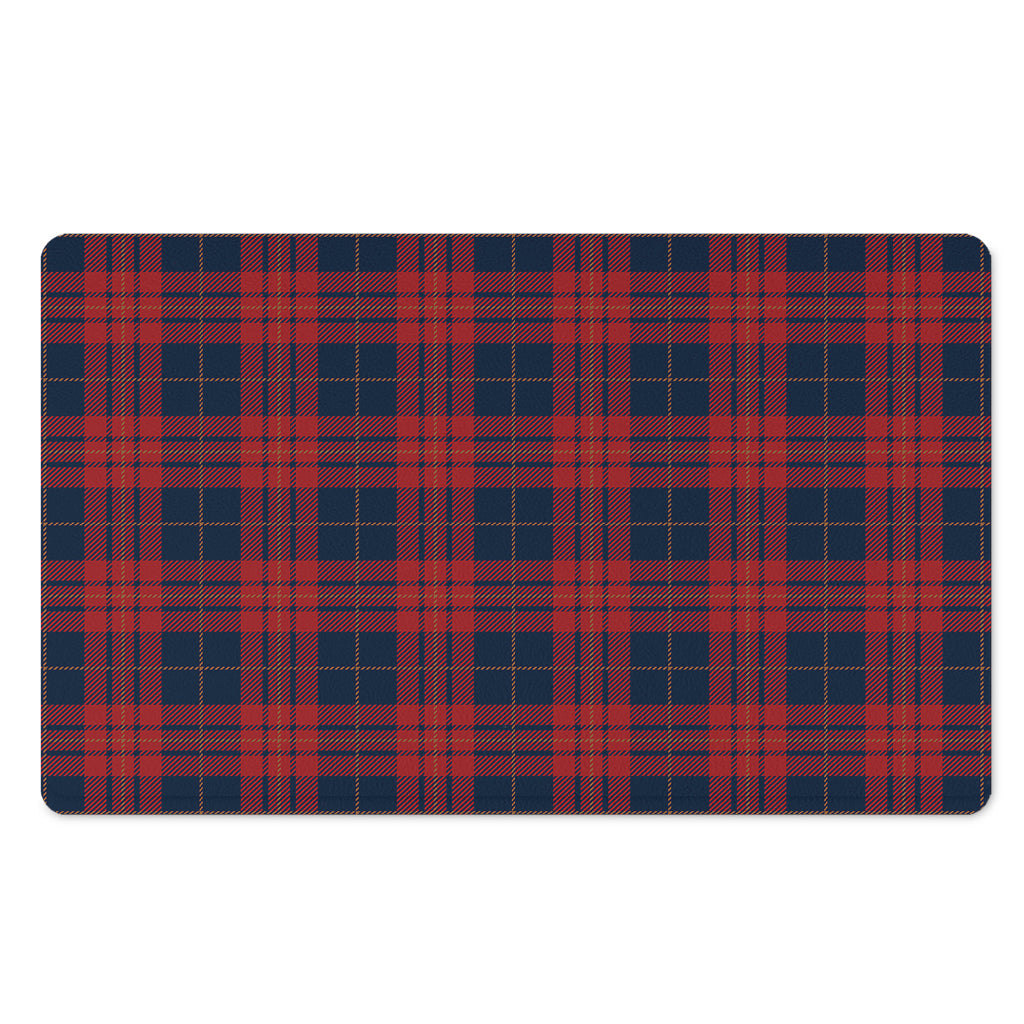 Blue And Red Tartan Pattern Print Polyester Doormat