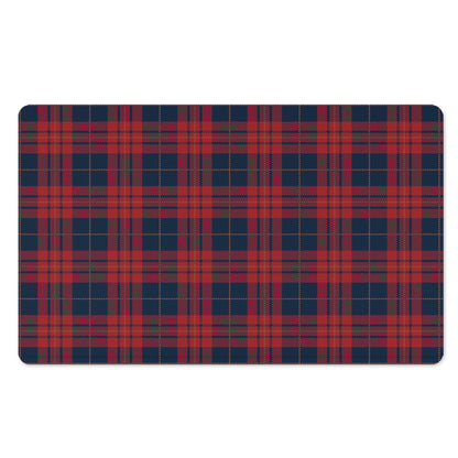 Blue And Red Tartan Pattern Print Polyester Doormat