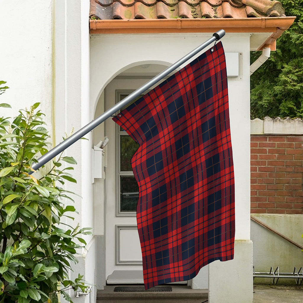 Blue And Red Tartan Pattern Print Polyester Flag