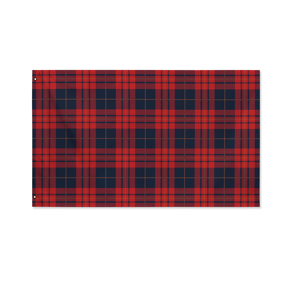 Blue And Red Tartan Pattern Print Polyester Flag