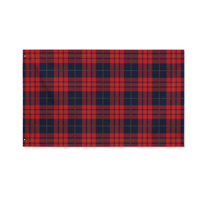 Blue And Red Tartan Pattern Print Polyester Flag