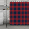 Blue And Red Tartan Pattern Print Polyester Shower Curtain