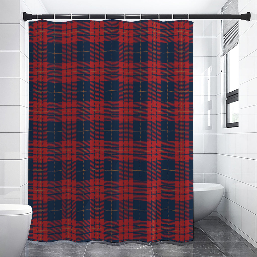Blue And Red Tartan Pattern Print Premium Shower Curtain