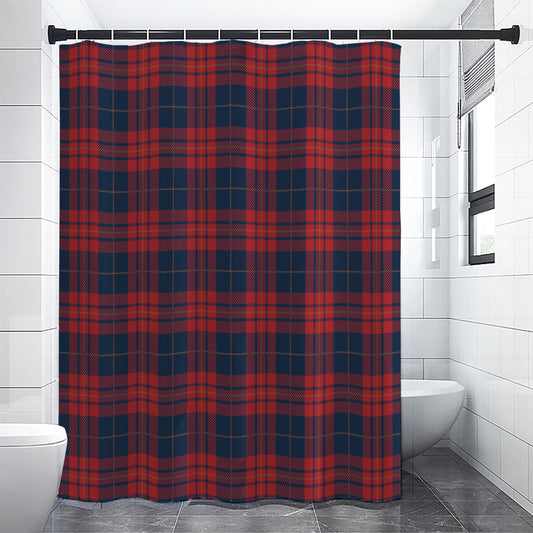 Blue And Red Tartan Pattern Print Premium Shower Curtain