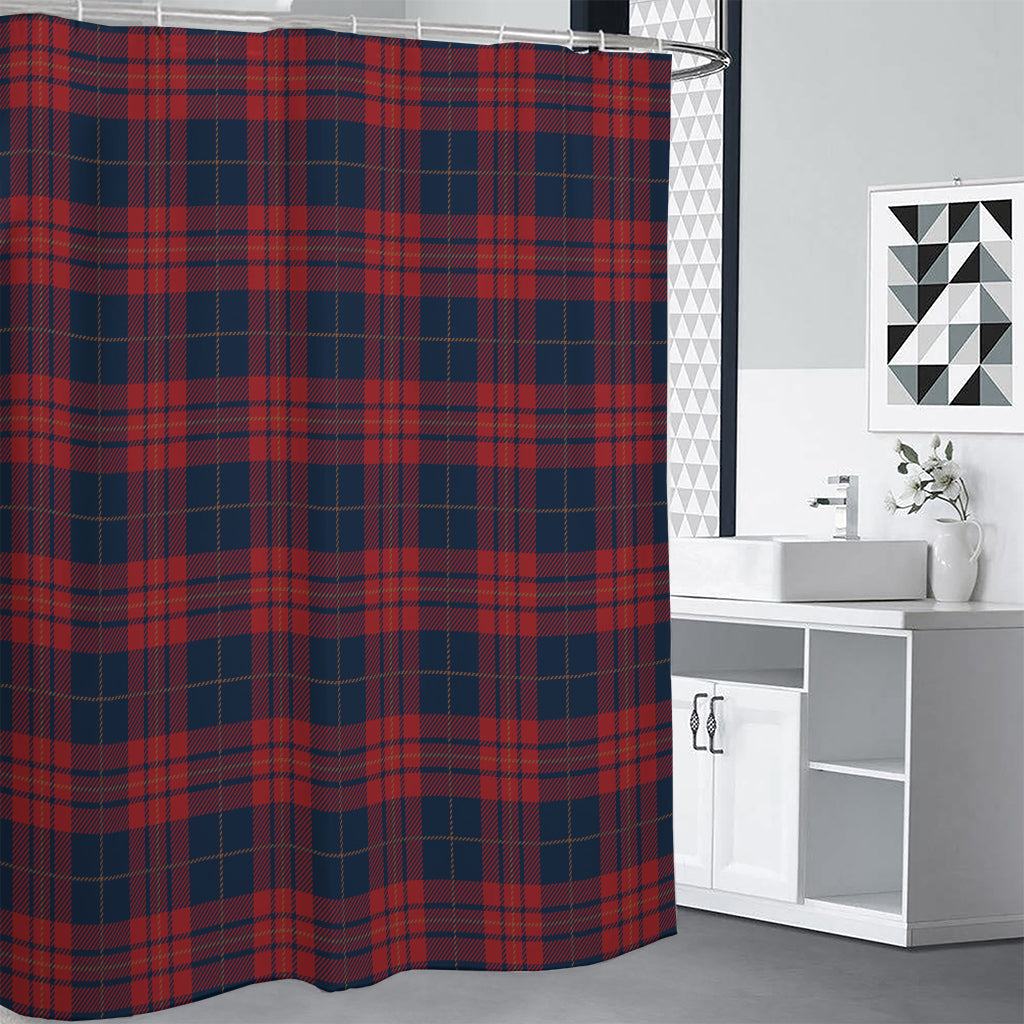 Blue And Red Tartan Pattern Print Premium Shower Curtain
