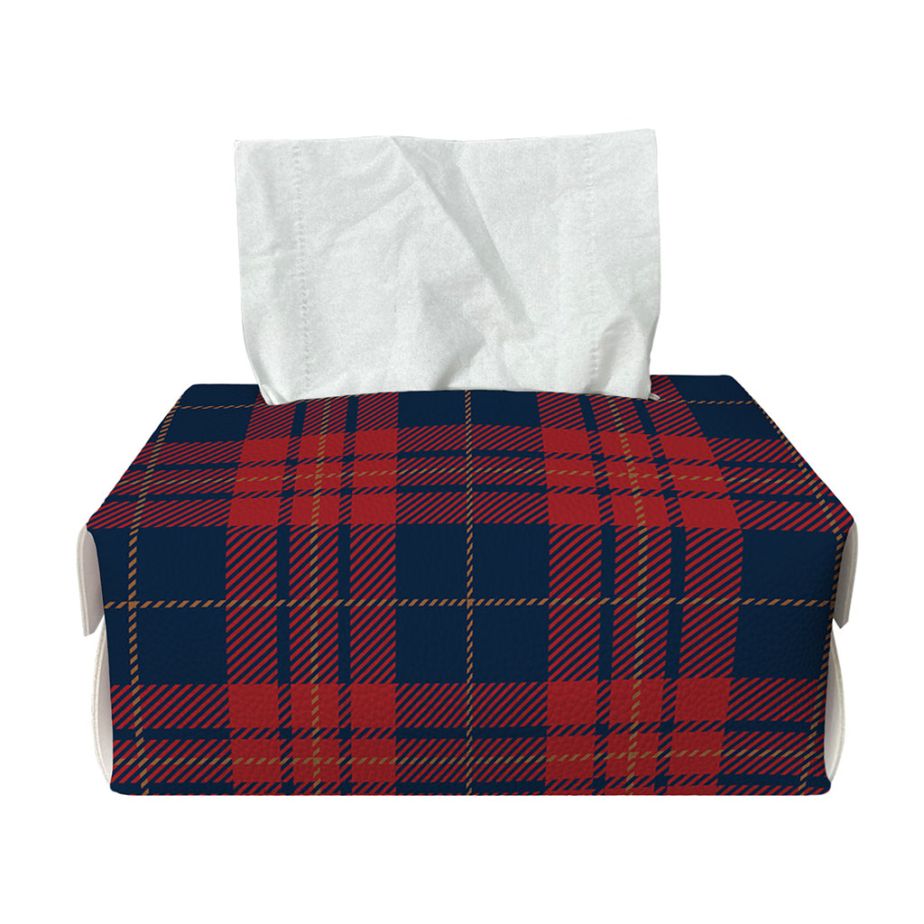 Blue And Red Tartan Pattern Print Rectangle Tissue Box Cover