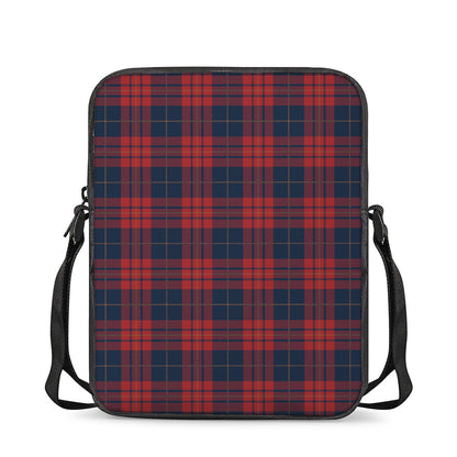 Blue And Red Tartan Pattern Print Rectangular Crossbody Bag