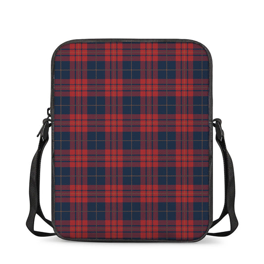Blue And Red Tartan Pattern Print Rectangular Crossbody Bag