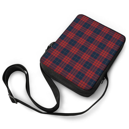 Blue And Red Tartan Pattern Print Rectangular Crossbody Bag