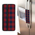 Blue And Red Tartan Pattern Print Refrigerator Handle Covers