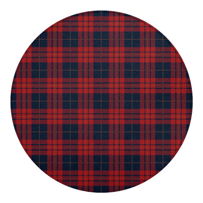 Blue And Red Tartan Pattern Print Round Blanket