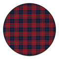 Blue And Red Tartan Pattern Print Round Floor Mat