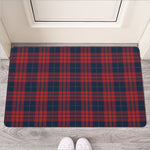 Blue And Red Tartan Pattern Print Rubber Doormat