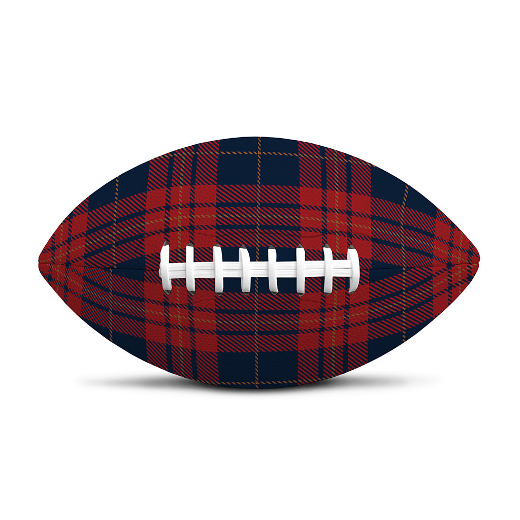 Blue And Red Tartan Pattern Print Rugby Ball