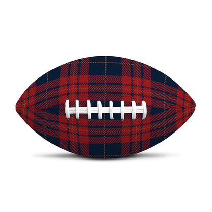 Blue And Red Tartan Pattern Print Rugby Ball