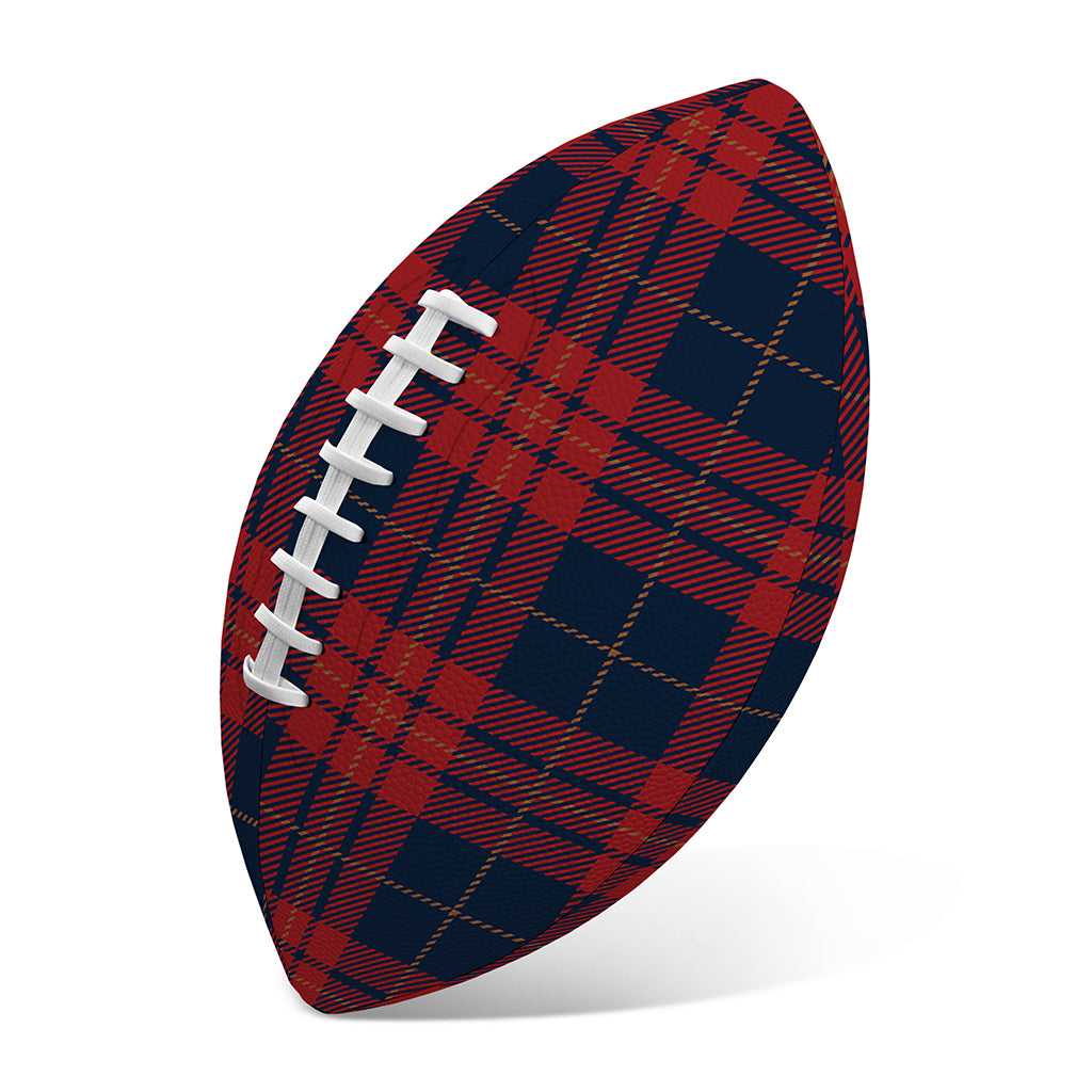 Blue And Red Tartan Pattern Print Rugby Ball