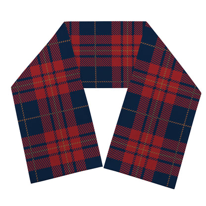 Blue And Red Tartan Pattern Print Scarf