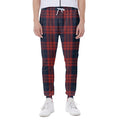 Blue And Red Tartan Pattern Print Joggers