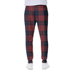 Blue And Red Tartan Pattern Print Scuba Joggers