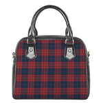 Blue And Red Tartan Pattern Print Shoulder Handbag