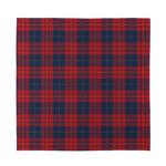 Blue And Red Tartan Pattern Print Silk Bandana