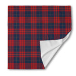 Blue And Red Tartan Pattern Print Silk Bandana