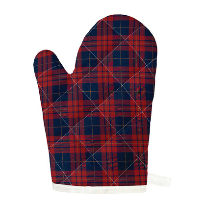 Blue And Red Tartan Pattern Print Single Oven Mitt