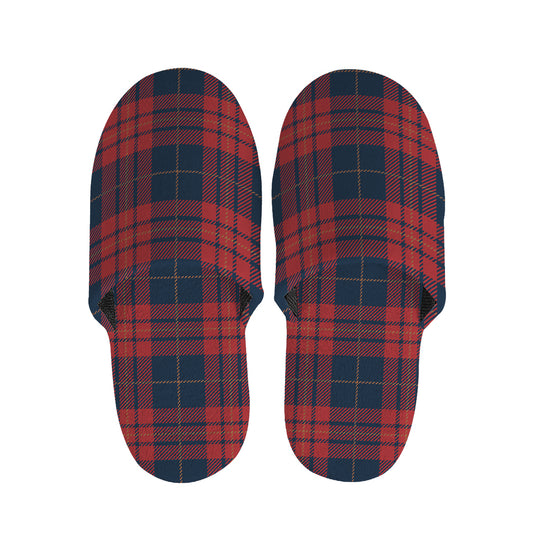 Blue And Red Tartan Pattern Print Slippers