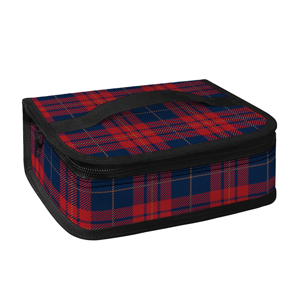 Blue And Red Tartan Pattern Print Small Lunch Bag