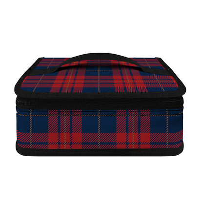 Blue And Red Tartan Pattern Print Small Lunch Bag