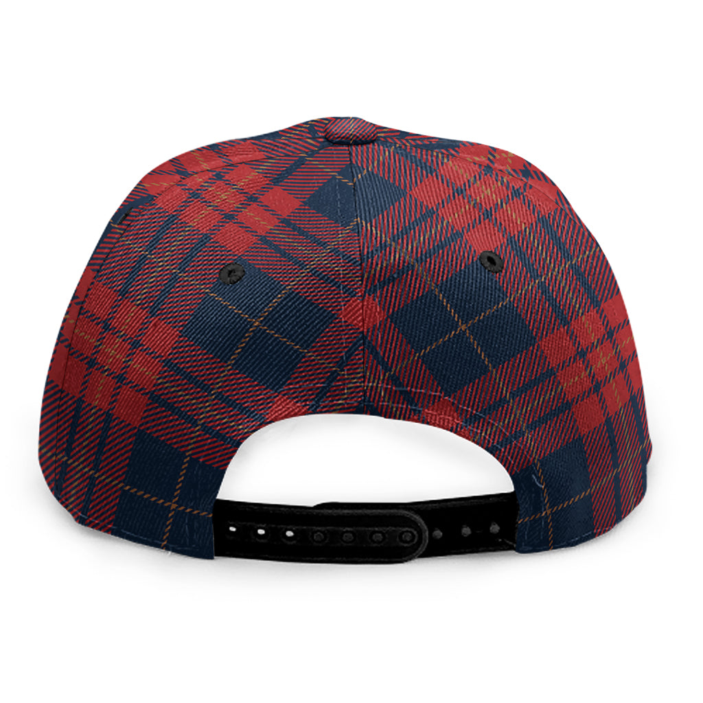 Blue And Red Tartan Pattern Print Snapback Cap