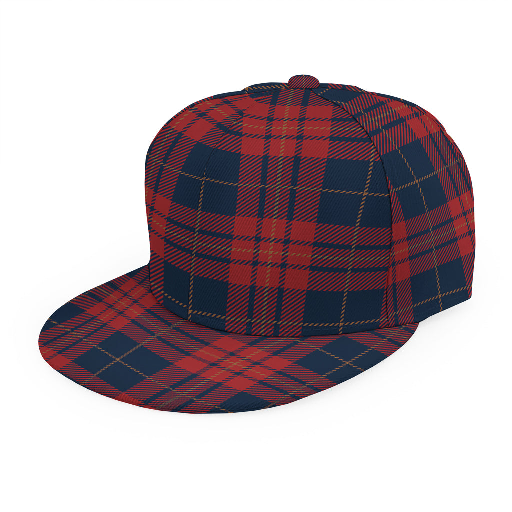 Blue And Red Tartan Pattern Print Snapback Cap
