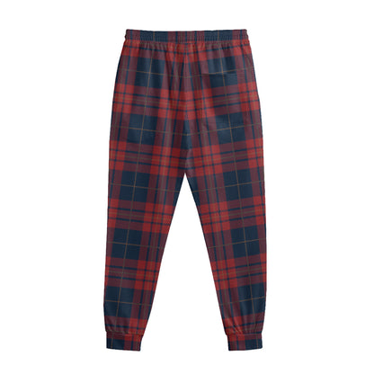 Blue And Red Tartan Pattern Print Sweatpants