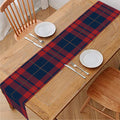 Blue And Red Tartan Pattern Print Table Runner