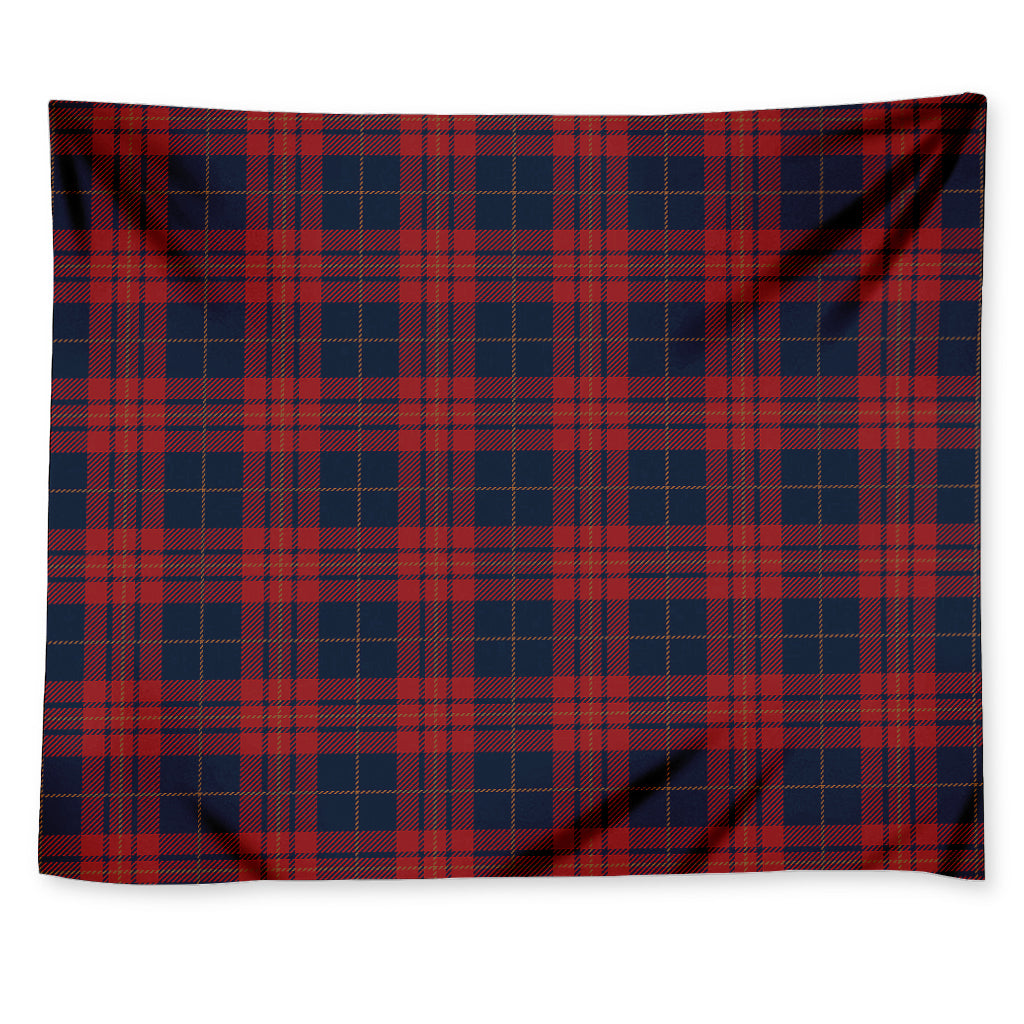 Blue And Red Tartan Pattern Print Tapestry