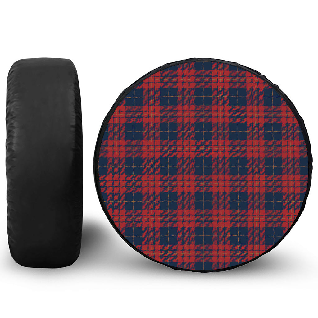 Blue And Red Tartan Pattern Print Tire Cover