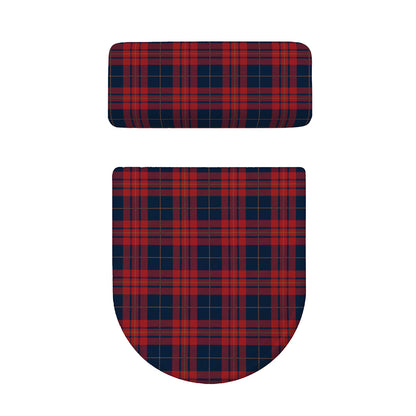 Blue And Red Tartan Pattern Print Toilet Lid And Tank Cover Set