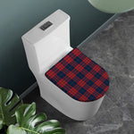 Blue And Red Tartan Pattern Print Toilet Lid Cover
