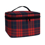 Blue And Red Tartan Pattern Print Travel Makeup Bag