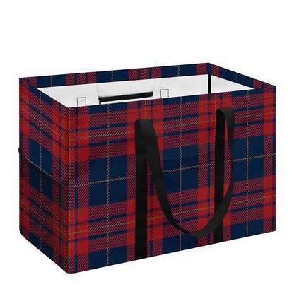 Blue And Red Tartan Pattern Print Utility Tote Bag