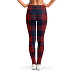 Blue And Red Tartan Pattern Print Women's Leggings