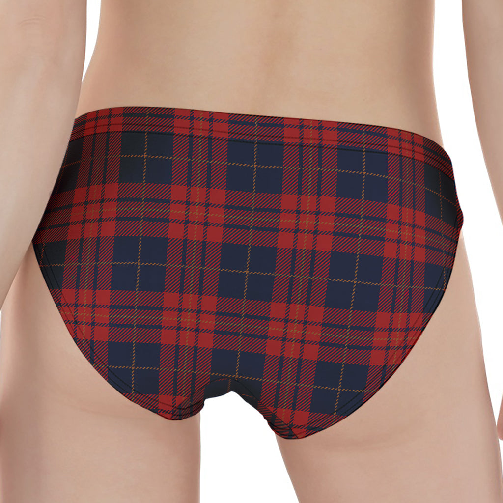 Blue And Red Tartan Pattern Print Women's Panties